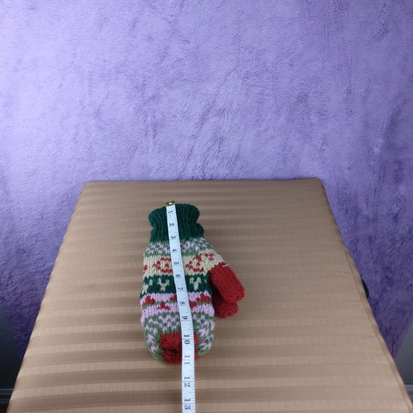 Fair Isle Wool Mittens 100%YAK Wool Fleece Lined Nordic Chunky Knit Mde in Nepal - Picture 10 of 11